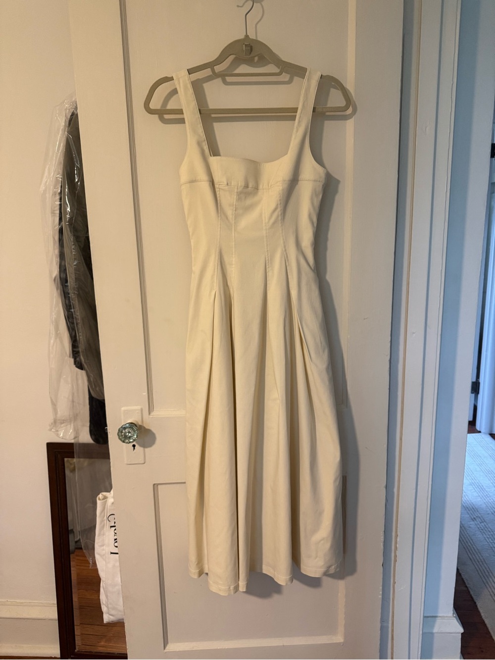 WeWoreWhat Cream Sleeveless Midi Dress